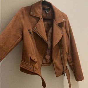 Cropped suede jacket